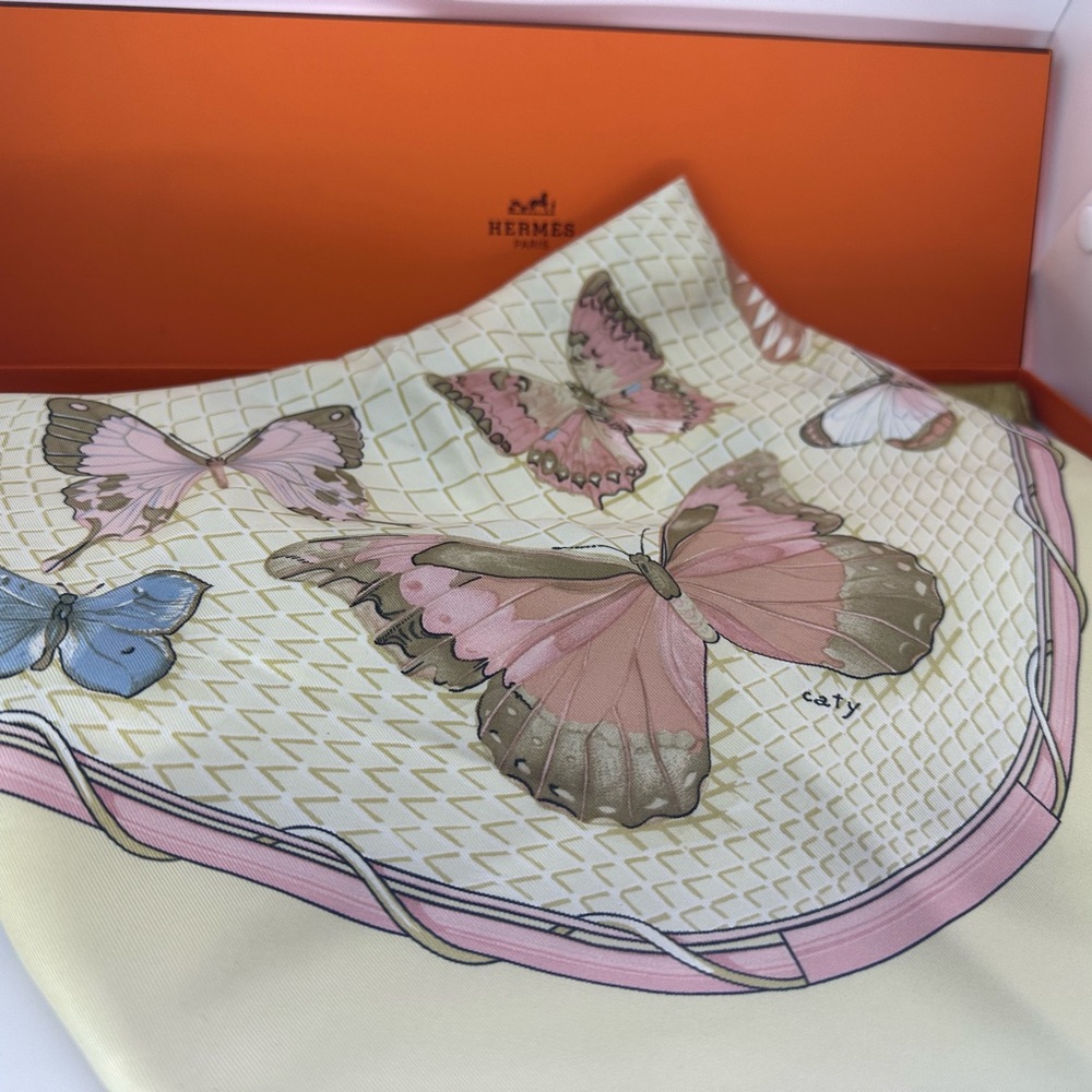 Hermes Scarf "Farandole" By Caty Latham 90cm Silk - Very Good Condition VINTAGE